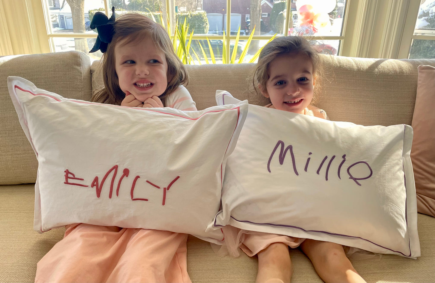 Handwritten Embroidered Name Pillows