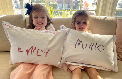 Handwritten Embroidered Name Pillows